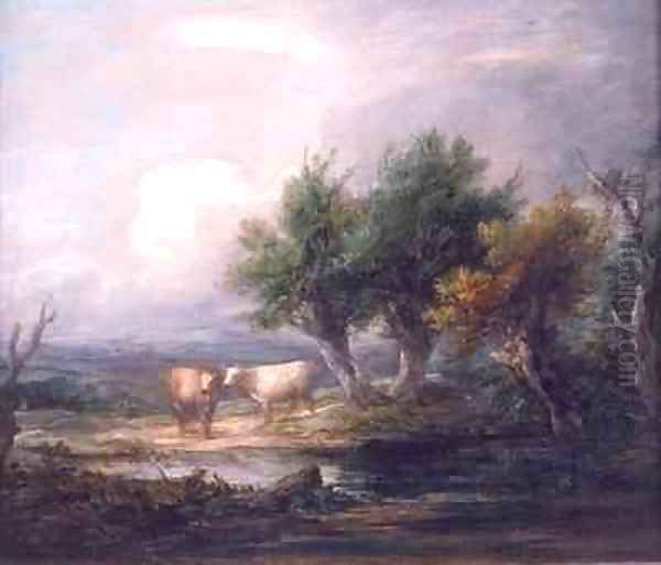 Cattle Beside a River Oil Painting by Thomas Gainsborough