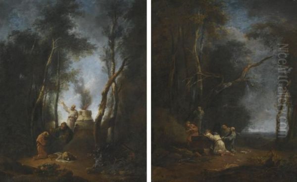 Two Scenes Of Sacrifice Oil Painting by Giuseppe Zocchi