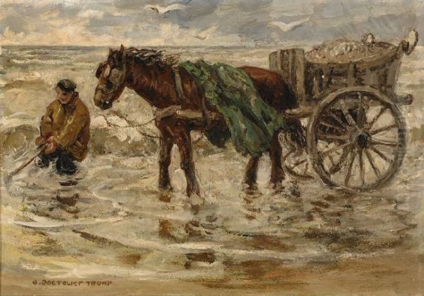 Shell-fishers Oil Painting by Jan Zoetelief Tromp