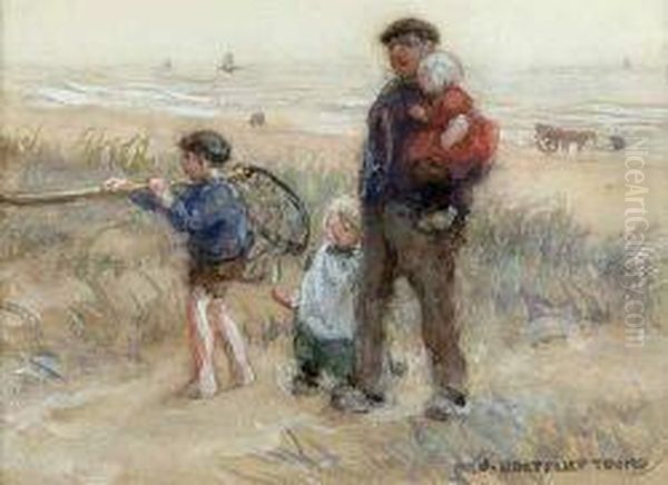 The Fisherman's Return Oil Painting by Jan Zoetelief Tromp