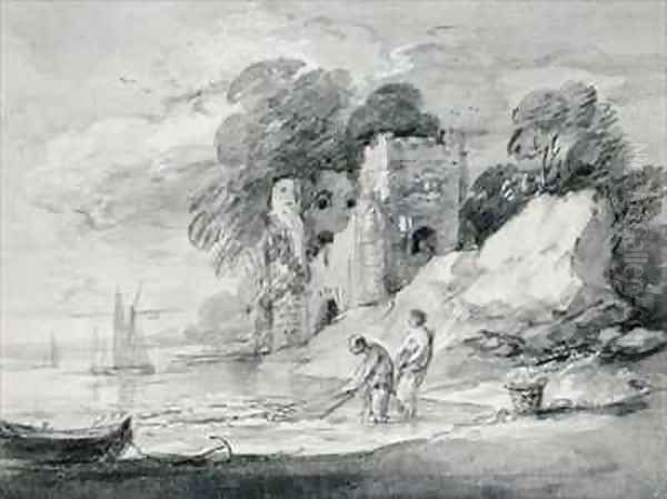 Hauling the Seine net Oil Painting by Thomas Gainsborough