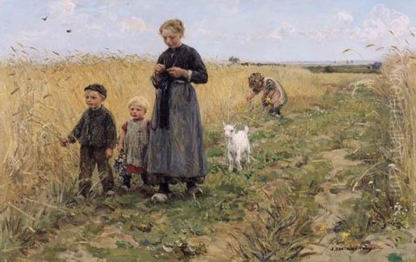 The Sunday Walk Oil Painting by Jan Zoetelief Tromp