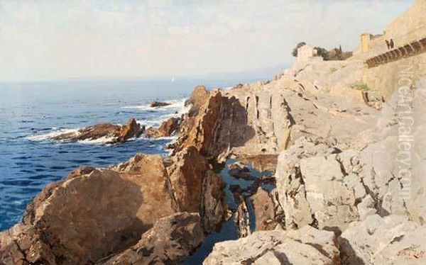 Kustenlandschaft Bei Nervi Oil Painting by Alfred Zoff