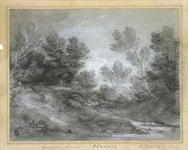 A Woodland Stream Oil Painting by Thomas Gainsborough