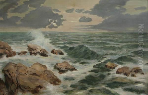 Coast Oil Painting by Alfred Zoff