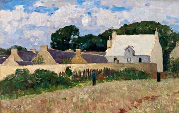 Casa Di Campagna Presso Concarneau Oil Painting by Alfred Zoff