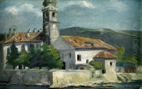 Kirche An Dalmatinischer Kuste Oil Painting by Alfred Zoff