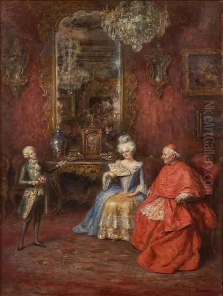 An Audience With The Cardinal Oil Painting by A. Zoffoli