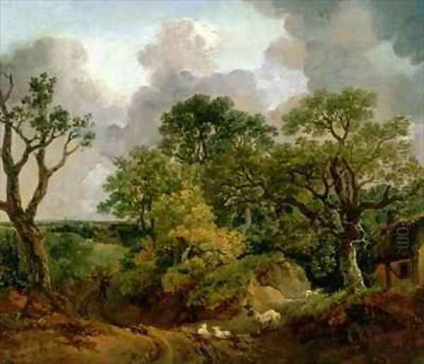 Wooded Landscape Oil Painting by Thomas Gainsborough