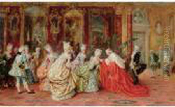 An Audience With The Cardinal Oil Painting by A. Zoffoli