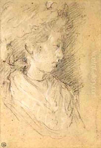 Study of a woman in a Mob Cap Oil Painting by Thomas Gainsborough