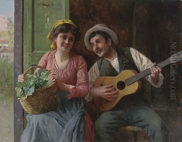 A Merry Ditty Oil Painting by Antonio Zoppi