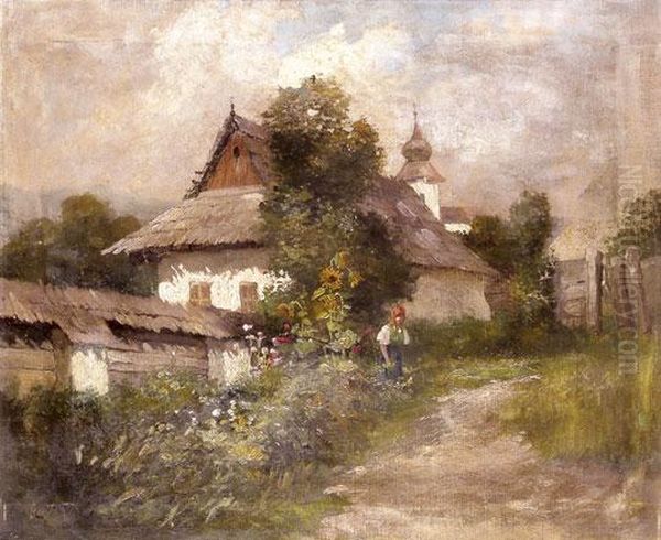 Kertben Oil Painting by Gyula, Julius Zorkoczy