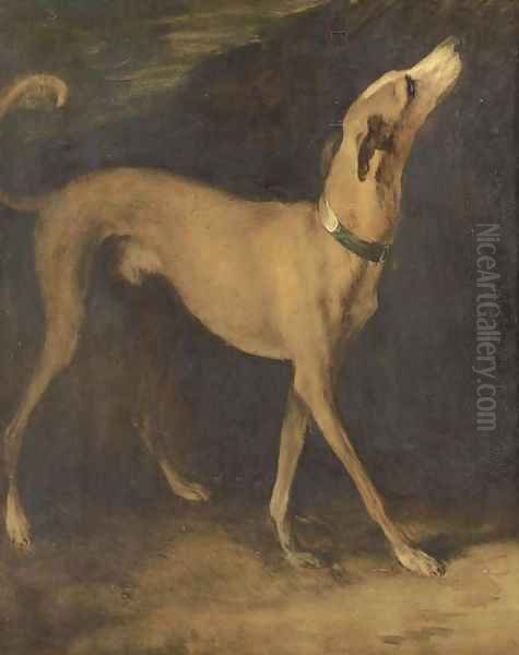 A greyhound in a landscape Oil Painting by Thomas Gainsborough