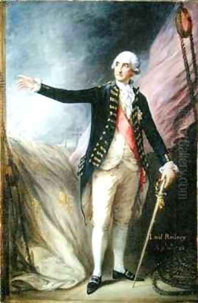 George Brydges Rodney 1719-92 Admiral of the White Oil Painting by Thomas Gainsborough