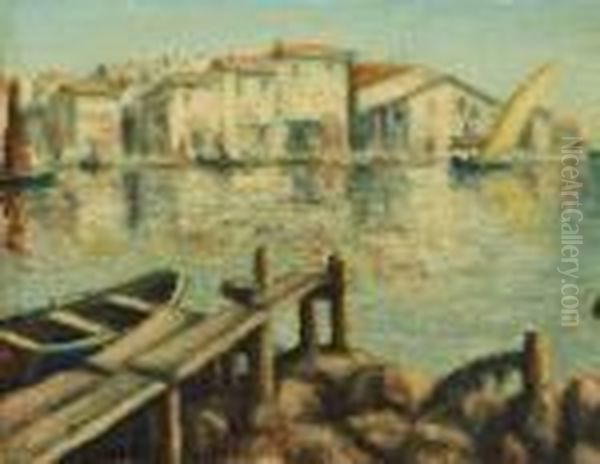 Les Martigues Au Matin Oil Painting by Jean Henri Zuber