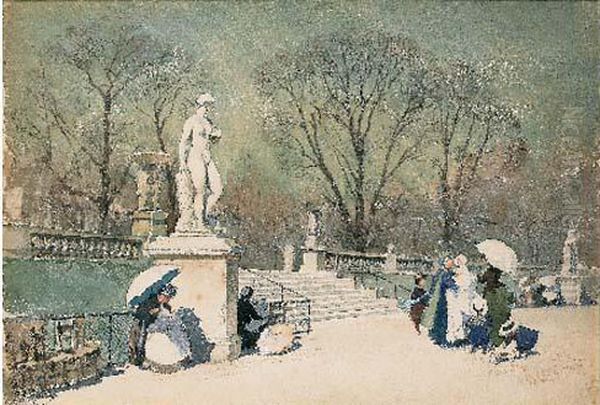 Le Jardin Du Luxembourg : Escalier De Fleurus - Venus Au by Jean Henri Zuber