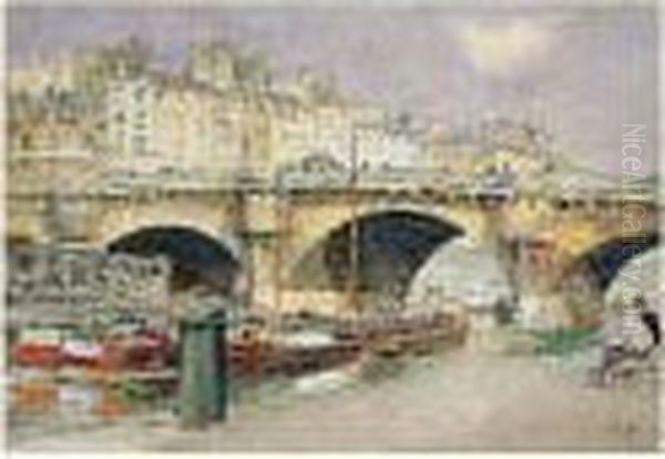 Le Pont-neuf Oil Painting by Jean Henri Zuber