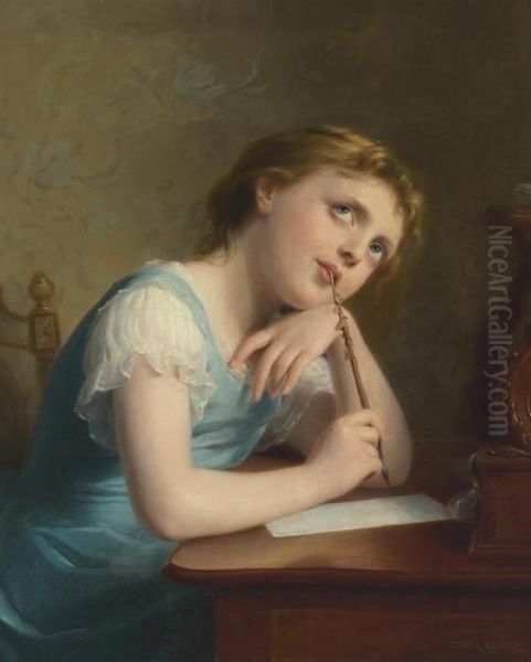 Distant Thoughts Oil Painting by Fritz Zuber-Buhler