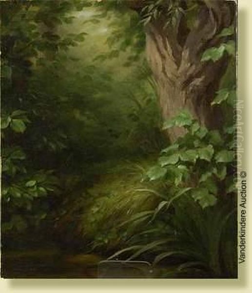 Sous-bois Oil Painting by Fritz Zuber-Buhler