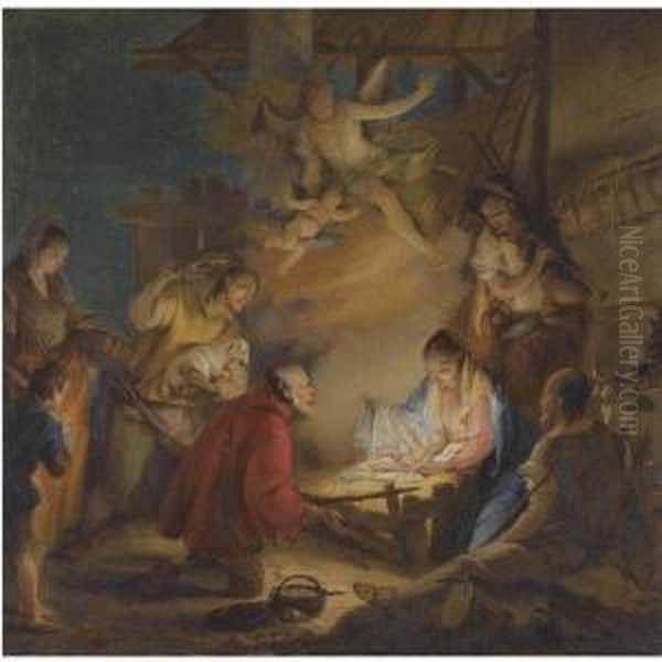 The Adoration Of The Shepherds Oil Painting by Francesco Zugno