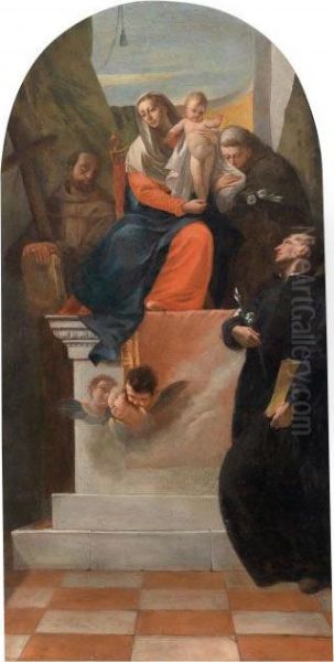 Sacra Famiglia Con San Francesco Oil Painting by Francesco Zugno