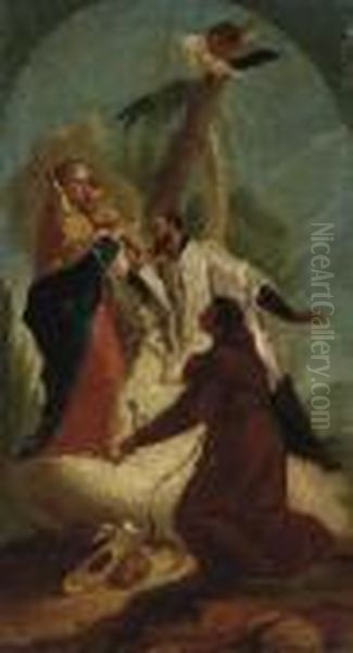 L'adoration De Saint Benoit Et Saint Francois D'assise Oil Painting by Francesco Zugno