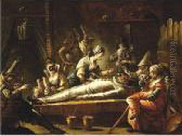 Death Of Pulcinella Oil Painting by Francesco Zugno