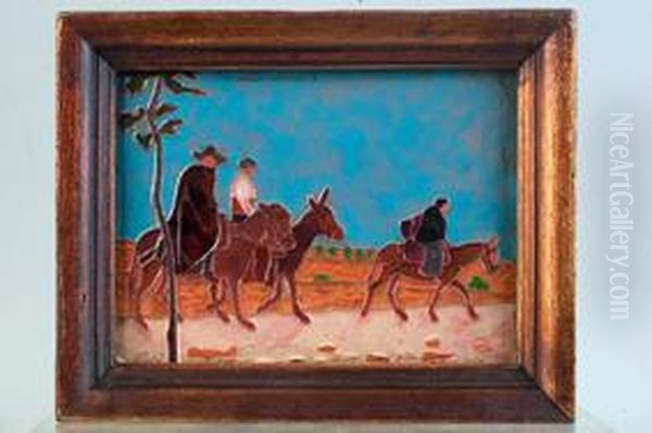 Segovianos Sobre Cabalgaduras Oil Painting by Daniel Zuloaga Olaya