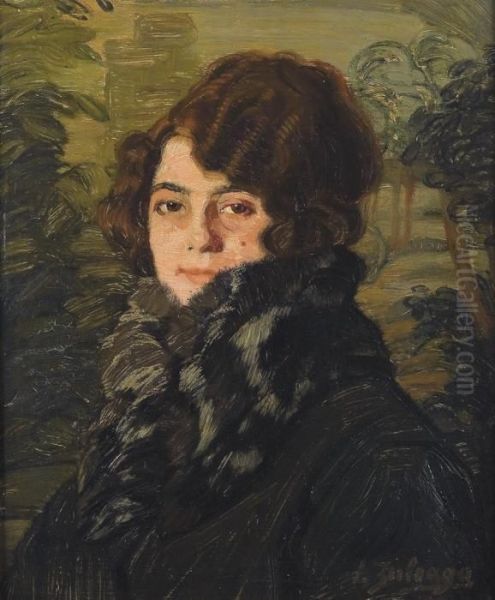 Madame Penaud Oil Painting by Ignacio Zuloaga Y Zabaleta