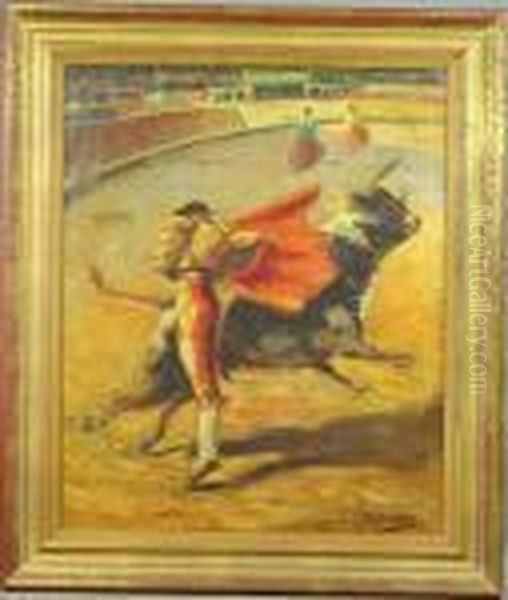 Zabaleta, Bullfight, O/c Oil Painting by Ignacio Zuloaga Y Zabaleta