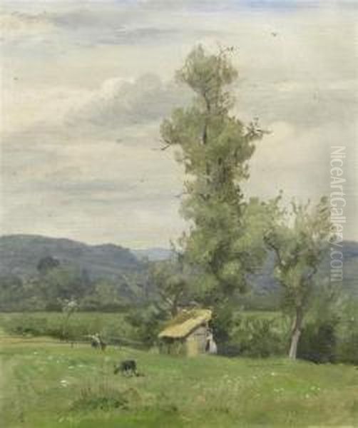 Summerlandscape Near Lucerne Oil Painting by Robert Zund