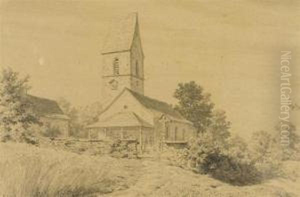 Landscape With Church Oil Painting by Robert Zund