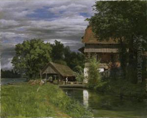 Die Muhle Von Rathausen
The Mill Of Rathausen Oil Painting by Robert Zund