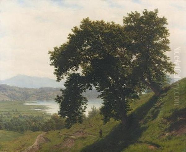 Kastanienbaume Bei Horw. Oil Painting by Robert Zund