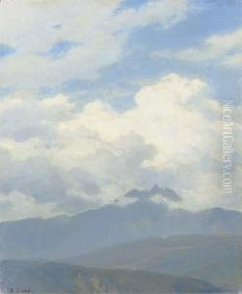 A View Of Mount Pilatus Oil Painting by Robert Zund