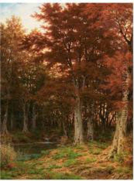 Waldlichtung Oil Painting by Robert Zund