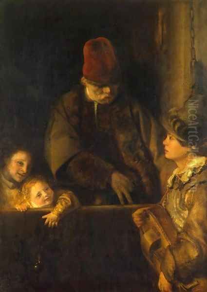 Wandering Musician Oil Painting by Aert De Gelder