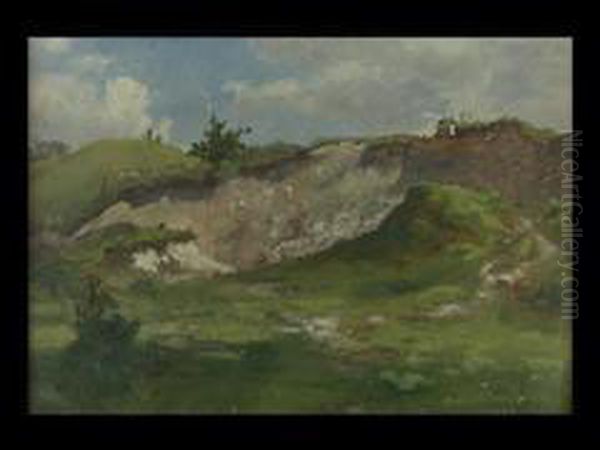 Landschaft Mit Sandgrube Oil Painting by Anton Zwengauer