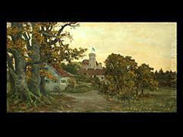 Schloss Berg Am Starnberger See Oil Painting by Anton Zwengauer