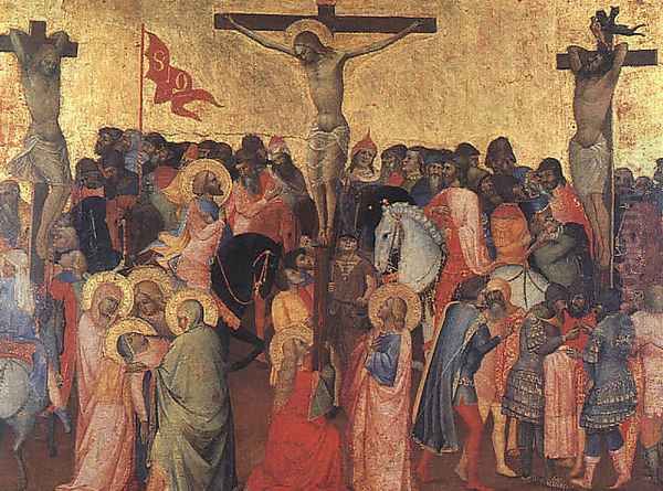 Crucifixion 1390-96 Oil Painting by Agnolo Gaddi