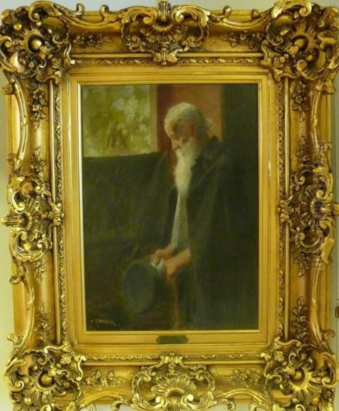 En Alder Man I Prfil Oil Painting by Augustin Zwiller