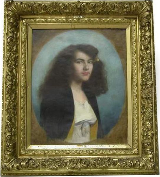 Portraitde Jeune Femme Oil Painting by Augustin Zwiller