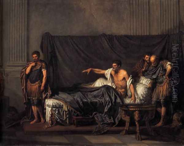 Septimius Severus and Caracalla 1769 Oil Painting by Jean Baptiste Greuze