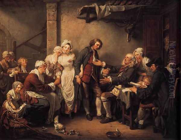 L'Accordée de Village 1761 Oil Painting by Jean Baptiste Greuze