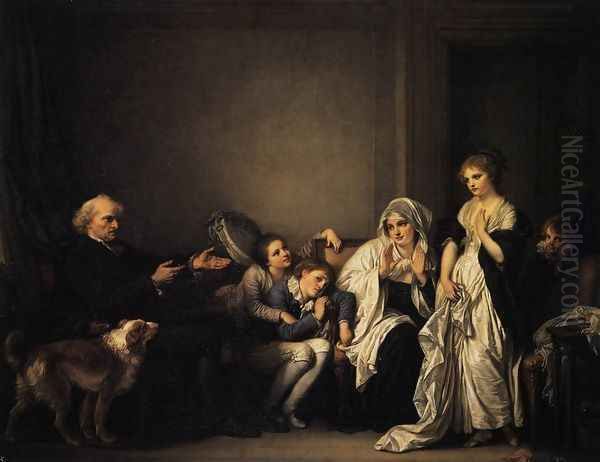 The Widow and Her Priest 1784 Oil Painting by Jean Baptiste Greuze