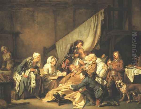 Filial Piety Oil Painting by Jean Baptiste Greuze