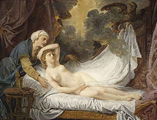 Aegina Visited by Jupiter 1767 Oil Painting by Jean Baptiste Greuze