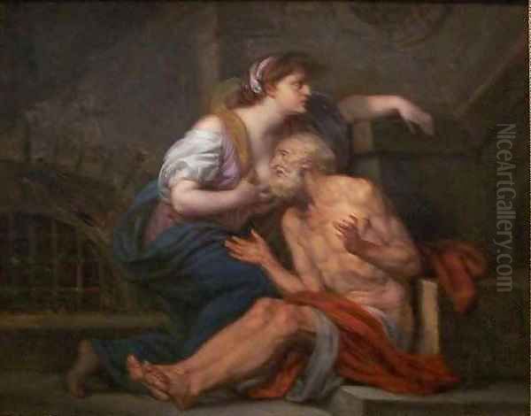 Cimon and Pero Roman Charity Oil Painting by Jean Baptiste Greuze