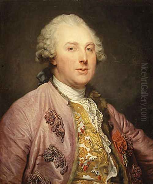 Charles Claude de Flahaut de La Billarderie Comte d Angiviller Oil Painting by Jean Baptiste Greuze